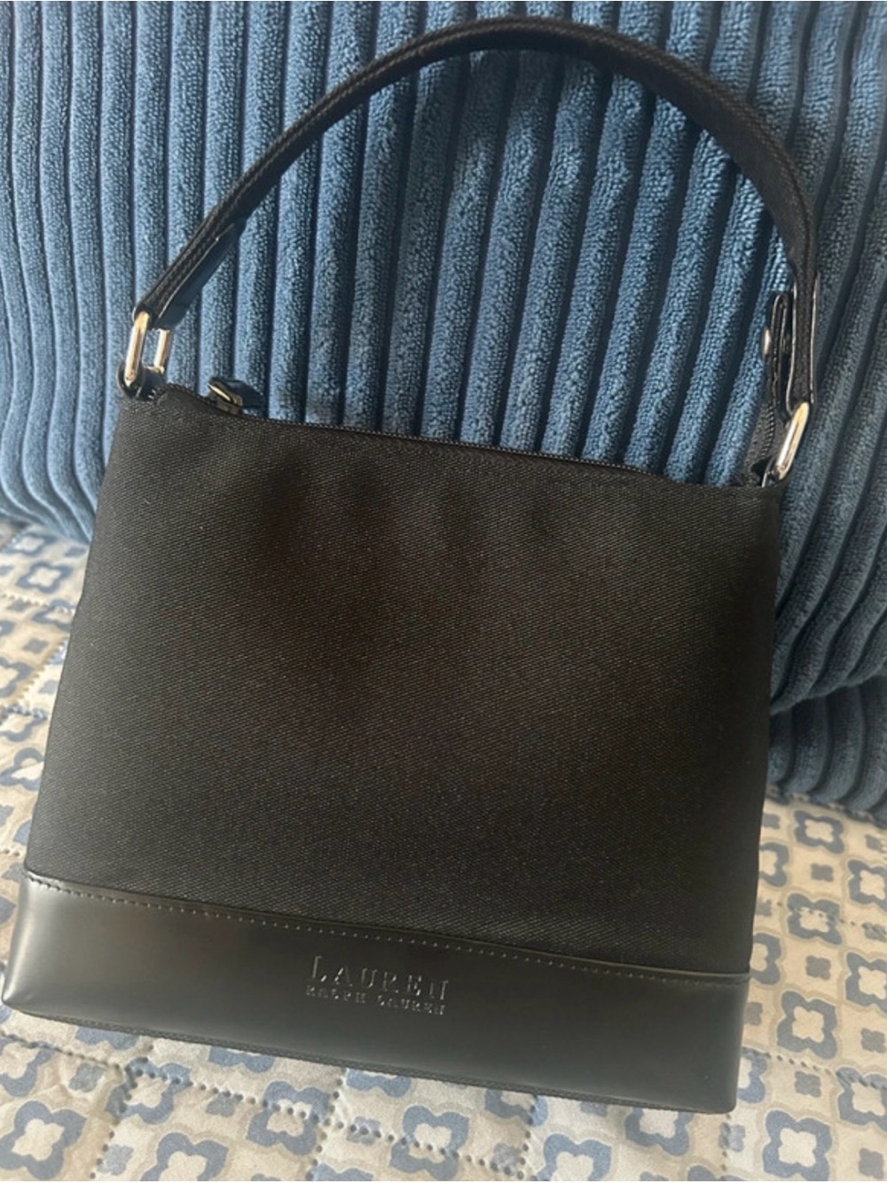 1990’s Ralph Lauren Small Black Nylon & Leather Trim Tote! So chic & cute!🥰